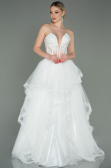 Abendkleid Lang Weiß ABU3082