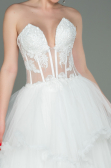 Abendkleid Lang Weiß ABU3082