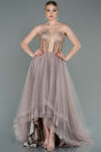 Designer Abendkleid Lang Nerzbraun ABU3084