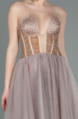 Designer Abendkleid Lang Nerzbraun ABU3084