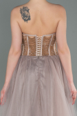 Designer Abendkleid Lang Nerzbraun ABU3084