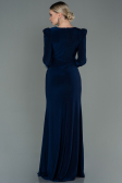 Marineblau Abendkleid Lang ABU2804