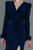 Marineblau Abendkleid Lang ABU2804