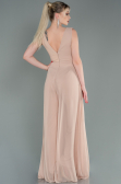 Beige Partykleid Chiffon ABT075