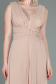Beige Partykleid Chiffon ABT075