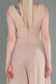 Beige Partykleid Chiffon ABT075