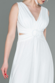Weiß Partykleid Chiffon ABT075