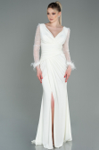 Abendkleid Lang Weiß ABU3008