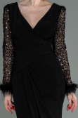 Abendkleid Lang Schwarz ABU3008