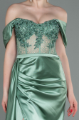 Türkis Abendkleid Satin Lang ABU2087