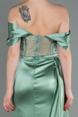 Türkis Abendkleid Satin Lang ABU2087