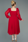 Kleider in Großen Größen Midi Chiffon Rot ABK1753