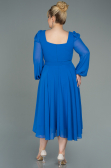 Kleider in Großen Größen Midi Chiffon Sächsischblau ABK1753
