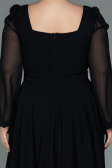 Kleider in Großen Größen Midi Chiffon Schwarz ABK1753