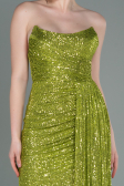 Abendkleid Lang Schuppig Pistaziengrün ABU3134