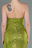 Abendkleid Lang Schuppig Pistaziengrün ABU3134