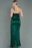 Abendkleid Lang Schuppig Smaragdgrün ABU3134