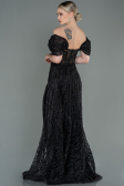 Schwarz Abendkleid Lang ABU2706