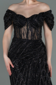 Schwarz Abendkleid Lang ABU2706
