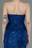 Abendkleid Lang Schuppig Sächsischblau ABU3134