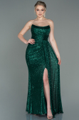 Abendkleid Lang Schuppig Smaragdgrün ABU3134