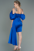 Partykleid Kurz Satin Sächsischblau ABK1773