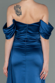 Indigo Abendkleid Satin Lang ABU2661