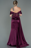 Kirschrot Abendkleid Satin Lang ABU2087