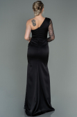 Abendkleid Lang Satin Schwarz ABU3162