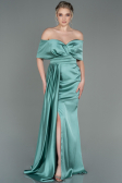 Minzgrün Abendkleid Satin Lang ABU2893
