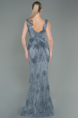 Abendkleid im Meerjungfrau-Stil Lang Anthrazit ABU3178