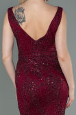 Abendkleid im Meerjungfrau-Stil Lang Weinrot ABU3178
