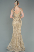 Abendkleid im Meerjungfrau-Stil Lang Gold ABU3178