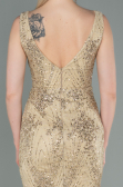 Abendkleid im Meerjungfrau-Stil Lang Gold ABU3178