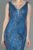 Abendkleid im Meerjungfrau-Stil Lang Indigo ABU3178