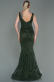 Abendkleid im Meerjungfrau-Stil Lang Smaragdgrün ABU3178