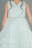 Abendkleid für Kinder Kurz Minzgrün ABK1769