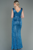 Abendkleid Lang Schuppig Indigo ABU3201