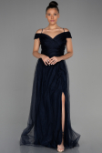 Marineblau Abendkleid Lang ABU2336