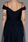 Marineblau Abendkleid Lang ABU2336