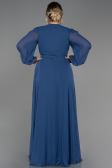Indigo Abendgarderobe İn Großen Größen Chiffon Lang ABU3075