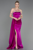 Fuchsie Abendkleid Satin Lang ABU2618