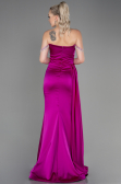 Fuchsie Abendkleid Satin Lang ABU2618