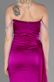 Fuchsie Abendkleid Satin Lang ABU2618
