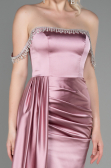 Puder Abendkleid Satin Lang ABU2618