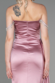 Puder Abendkleid Satin Lang ABU2618