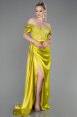Pistaziengrün Abendkleid Satin Lang ABU2087