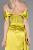 Pistaziengrün Abendkleid Satin Lang ABU2087