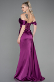 Pflaume Abendkleid Satin Lang ABU2087