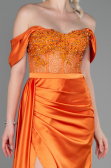 Orange Abendkleid Satin Lang ABU2087
